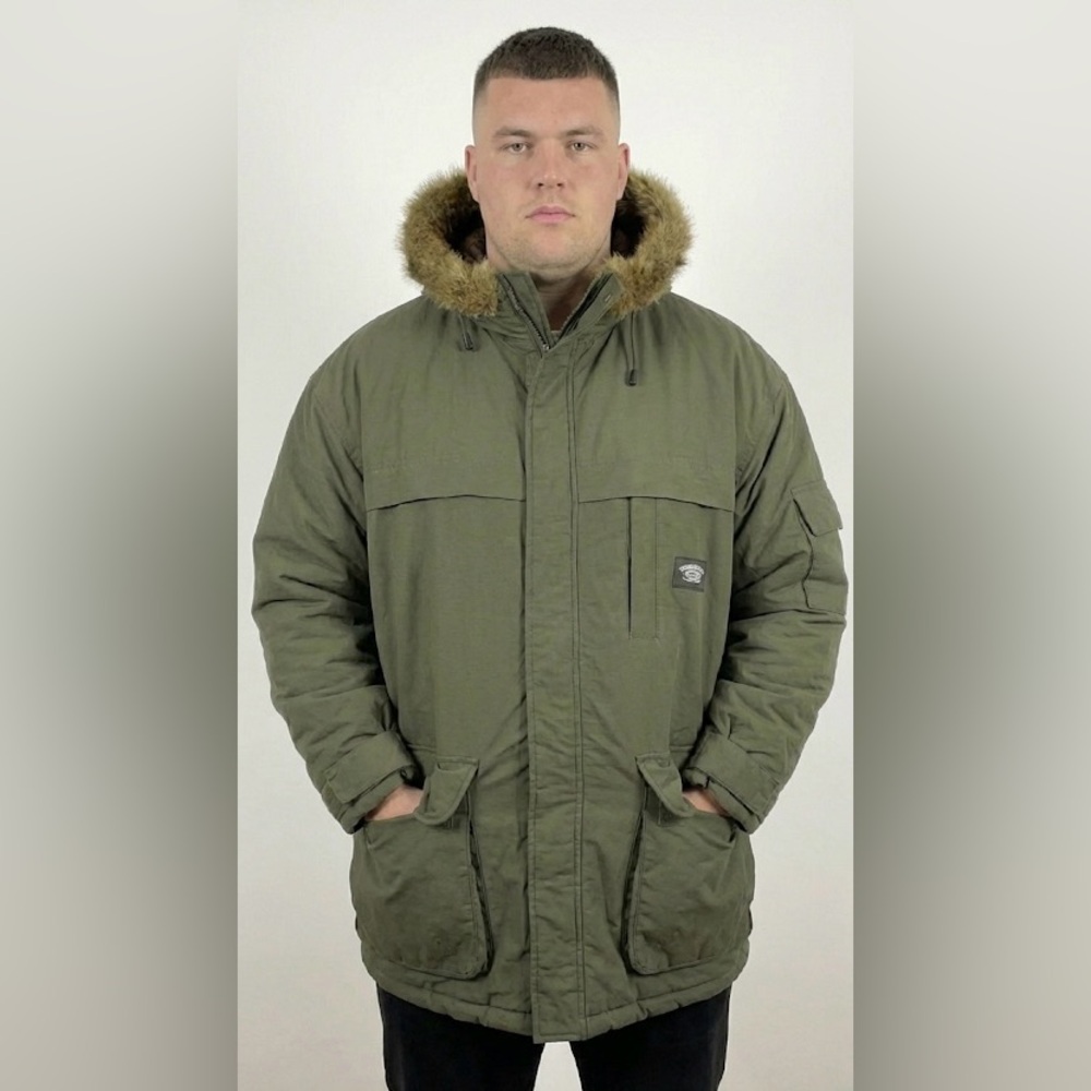 State Property Mans Parka XXXL Army Green Winter Snow Jacket Coat Down Feathers